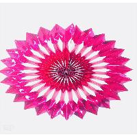 16 Hot Pink Pleated Fan