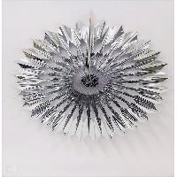 16 Silver Pleated Fan